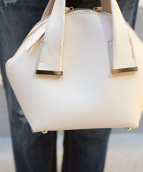 laboratory work（ラボラトリーワーク）の「シボ革ハンドバック（ハンドバッグ・レディース・アイボリー/サックスブルー/ネイビー/オフホワイト・フリー）」の13枚目の写真