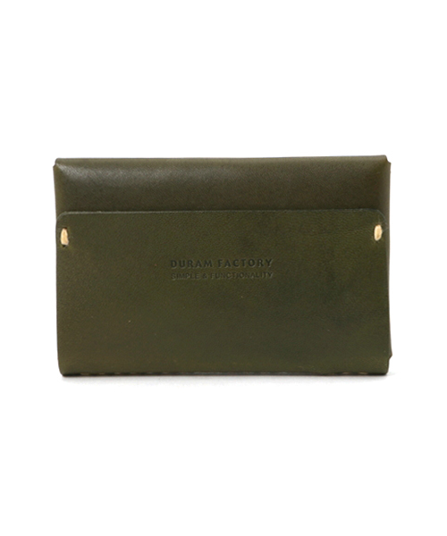 ふるさと納税 小物 福岡県 糸島市  Green DURAM カードケース2 名刺入れ 本革 レザー 16009 Duram Factory／ドゥラムファクトリー AJE028-4 Green DURAM カード ケース 2ポケット / 名刺入れ 本革 レザー 16009