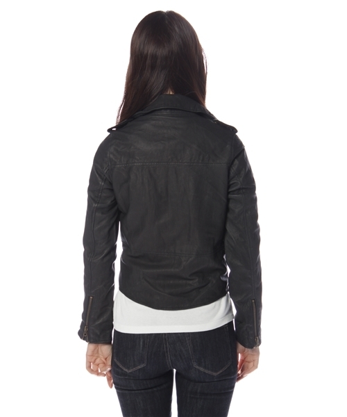 mystic（ミスティック）の「PIG洗いダブルライダース（ライダースジャケット・レディース・ベージュ/ブラック・ﾌﾘ-）」の8枚目の写真