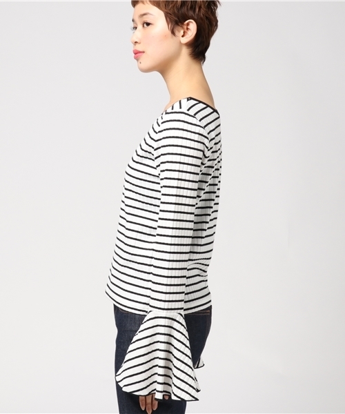 WEGO（ウィゴー）の「WEGO/2WAYベルスリーブカットソー（Tシャツ/カットソー・レディース・オフホワイト/ピンク/ホワイト系その他5/ブラック・FREE）」の15枚目の写真