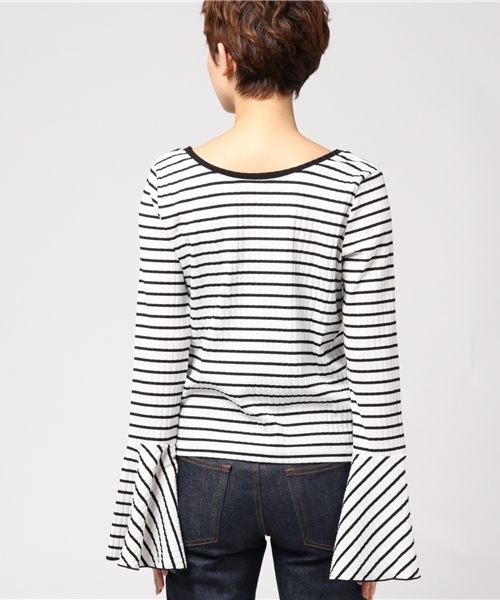 WEGO（ウィゴー）の「WEGO/2WAYベルスリーブカットソー（Tシャツ/カットソー・レディース・オフホワイト/ピンク/ホワイト系その他5/ブラック・FREE）」の16枚目の写真