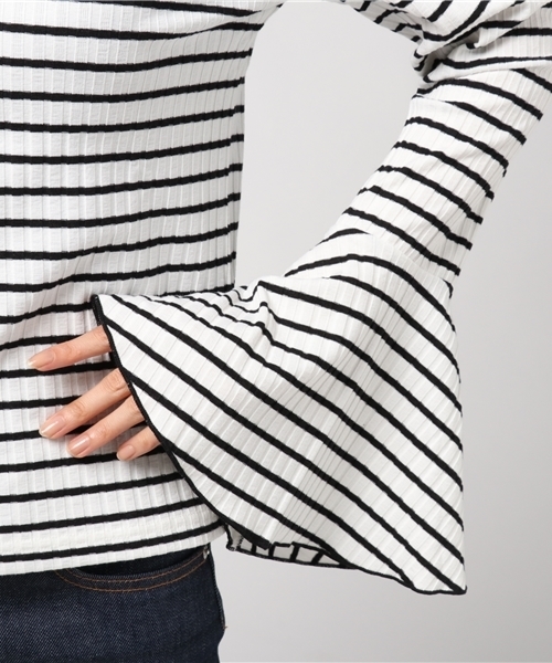 WEGO（ウィゴー）の「WEGO/2WAYベルスリーブカットソー（Tシャツ/カットソー・レディース・オフホワイト/ピンク/ホワイト系その他5/ブラック・FREE）」の18枚目の写真