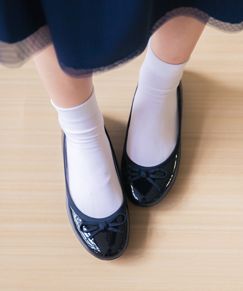mooimooi(モーイモーイ)の「ラウンドトゥ バレエパンプス(バレエシューズ)」|ブラック