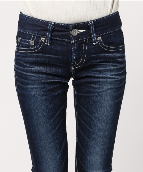 MOUSSYナイロンフィットスキニーデニム濃紺28インチ moussy - moussy☆nylon fit straight slimデニムの通販 by