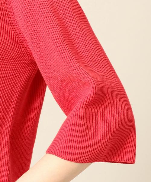 BEAUTY&YOUTH UNITED ARROWS(ビューティーアンドユースユナイテッドアローズ)の「BY クロップドバックVネック5分袖ニット ◆(ニット/セーター・レディース・ホワイト/ブラック/オレンジ・FREE)」の10枚目の写真