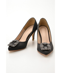 darial（ダリアル）の「【フォーマルシーンで大活躍】深めカラーとマットな質感が高見え◎スクエアビジューサテンパンプス（パンプス）」