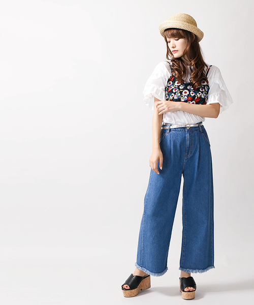 WEGO(ウィゴー)の「WEGO/【2点セット】リボンビスチェレイヤードフリルTシャツ(Tシャツ/カットソー・レディース・シルバー/ブラック/マスタード・FREE)」の11枚目の写真