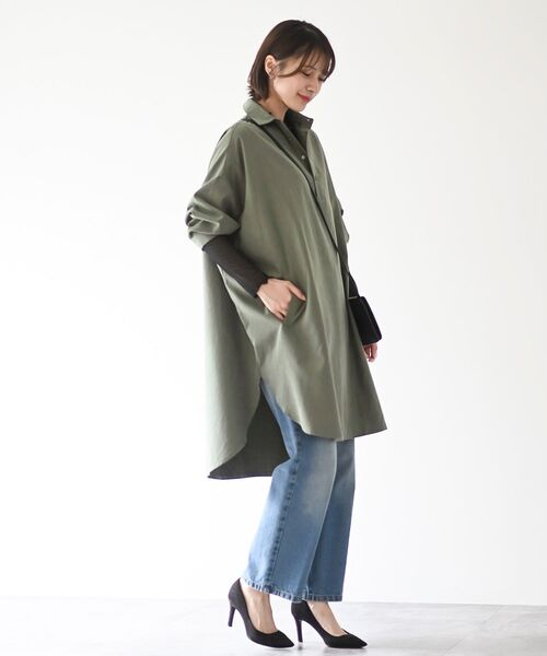 rps(アールピーエス)の「ピーチ起毛ドルマンシャツワンピース(シャツワンピース・レディース・ブラック/ブラウン/グレイッシュベージュ/ダークグリーン/ベージュ系その他/モカ/ダークベージュ/グレー/ライトベージュ/カーキ・M/フリー)」の16枚目の写真