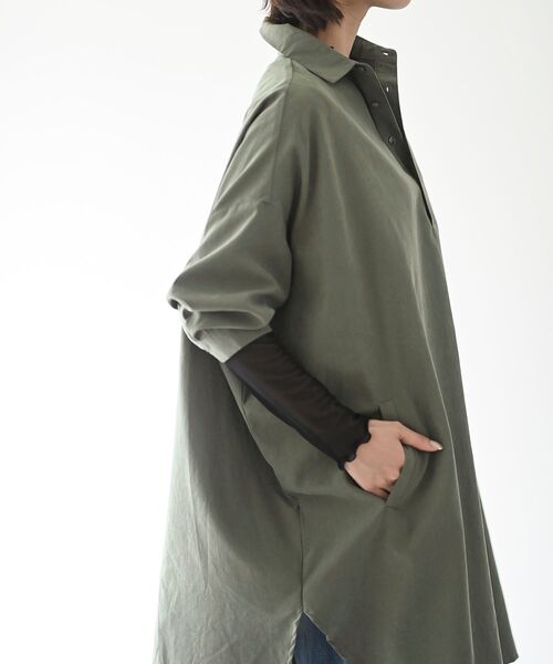 rps(アールピーエス)の「ピーチ起毛ドルマンシャツワンピース(シャツワンピース・レディース・ブラック/ブラウン/グレイッシュベージュ/ダークグリーン/ベージュ系その他/モカ/ダークベージュ/グレー/ライトベージュ/カーキ・M/フリー)」の17枚目の写真