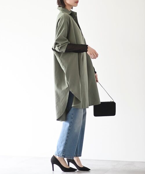 rps(アールピーエス)の「ピーチ起毛ドルマンシャツワンピース(シャツワンピース・レディース・ブラック/ブラウン/グレイッシュベージュ/ダークグリーン/ベージュ系その他/モカ/ダークベージュ/グレー/ライトベージュ/カーキ・M/フリー)」の18枚目の写真