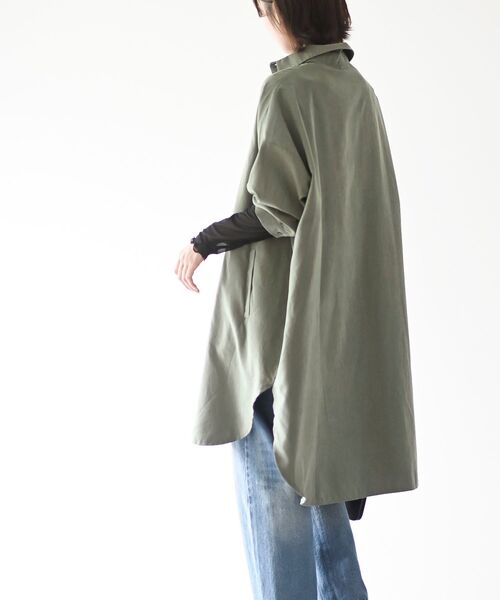 rps(アールピーエス)の「ピーチ起毛ドルマンシャツワンピース(シャツワンピース・レディース・ブラック/ブラウン/グレイッシュベージュ/ダークグリーン/ベージュ系その他/モカ/ダークベージュ/グレー/ライトベージュ/カーキ・M/フリー)」の20枚目の写真