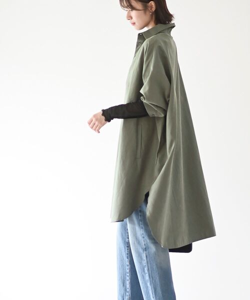 rps(アールピーエス)の「ピーチ起毛ドルマンシャツワンピース(シャツワンピース・レディース・ブラック/ブラウン/グレイッシュベージュ/ダークグリーン/ベージュ系その他/モカ/ダークベージュ/グレー/ライトベージュ/カーキ・M/フリー)」の22枚目の写真