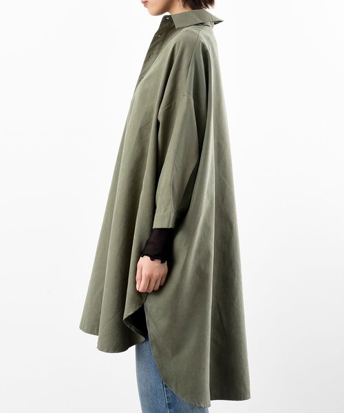 rps(アールピーエス)の「ピーチ起毛ドルマンシャツワンピース(シャツワンピース・レディース・ブラック/ブラウン/グレイッシュベージュ/ダークグリーン/ベージュ系その他/モカ/ダークベージュ/グレー/ライトベージュ/カーキ・M/フリー)」の14枚目の写真