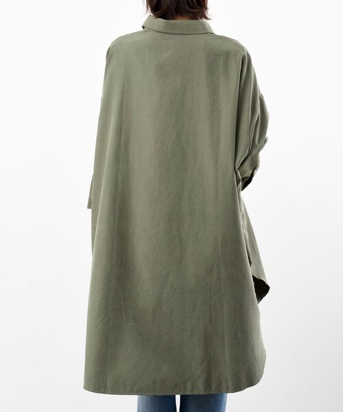 rps(アールピーエス)の「ピーチ起毛ドルマンシャツワンピース(シャツワンピース・レディース・ブラック/ブラウン/グレイッシュベージュ/ダークグリーン/ベージュ系その他/モカ/ダークベージュ/グレー/ライトベージュ/カーキ・M/フリー)」の15枚目の写真