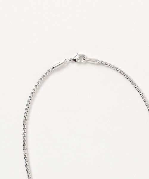 WEGO（ウィゴー）の「WEGO/チェックプレートチェーンネックレス（ネックレス・メンズ・シルバー/ブラック・FREE）」の4枚目の写真