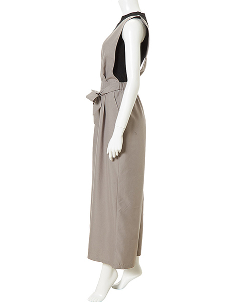 fifth（フィフス）の「【SET】ウエストリボンコンビネゾン×ノースリニット（つなぎ/オールインワン・レディース・ブラック/ベージュ/ネイビー/グレー・MEDIUM）」の19枚目の写真