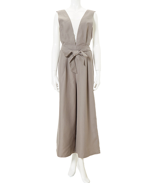 fifth（フィフス）の「【SET】ウエストリボンコンビネゾン×ノースリニット（つなぎ/オールインワン・レディース・ブラック/ベージュ/ネイビー/グレー・MEDIUM）」の15枚目の写真