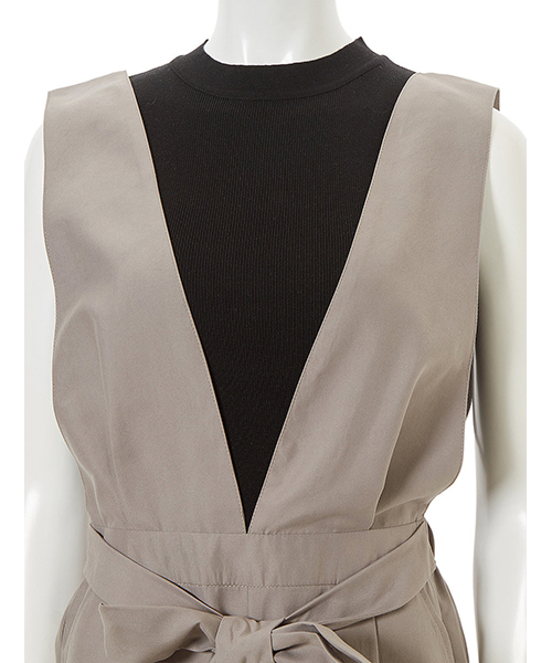 fifth（フィフス）の「【SET】ウエストリボンコンビネゾン×ノースリニット（つなぎ/オールインワン・レディース・ブラック/ベージュ/ネイビー/グレー・MEDIUM）」の17枚目の写真