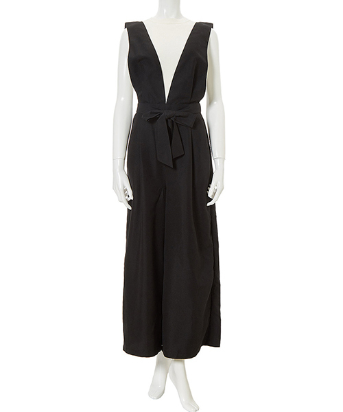 fifth（フィフス）の「【SET】ウエストリボンコンビネゾン×ノースリニット（つなぎ/オールインワン・レディース・ブラック/ベージュ/ネイビー/グレー・MEDIUM）」の8枚目の写真