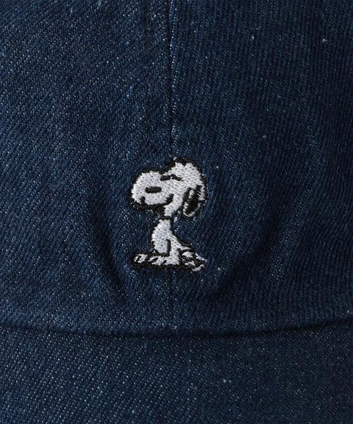 green label relaxing（グリーンレーベルリラクシング）の「PEANUTSスヌーピーデニムキャップ（キャップ・キッズ・ネイビー/ライトブルー・54cm）」の4枚目の写真