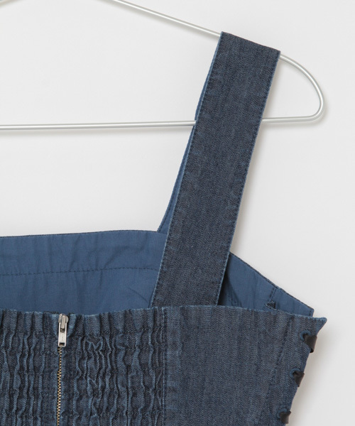 laboratory work（ラボラトリーワーク）の「サイドレースアップビスチェ（シャツ/ブラウス・レディース・インディゴブルー/ブルー・MEDIUM）」の3枚目の写真