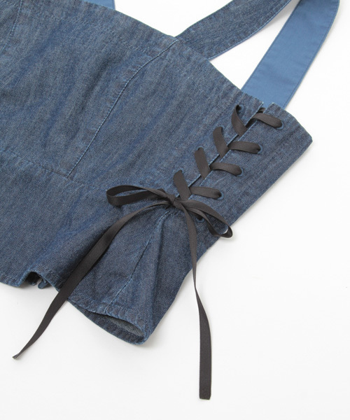 laboratory work（ラボラトリーワーク）の「サイドレースアップビスチェ（シャツ/ブラウス・レディース・インディゴブルー/ブルー・MEDIUM）」の6枚目の写真