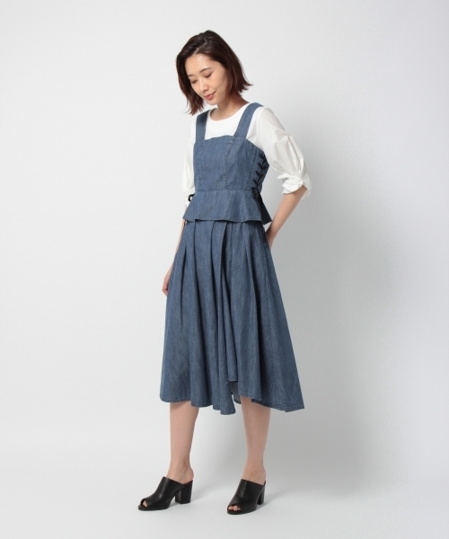 laboratory work（ラボラトリーワーク）の「サイドレースアップビスチェ（シャツ/ブラウス・レディース・インディゴブルー/ブルー・MEDIUM）」の9枚目の写真