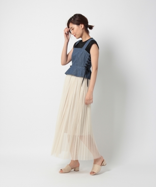 laboratory work（ラボラトリーワーク）の「サイドレースアップビスチェ（シャツ/ブラウス・レディース・インディゴブルー/ブルー・MEDIUM）」の10枚目の写真