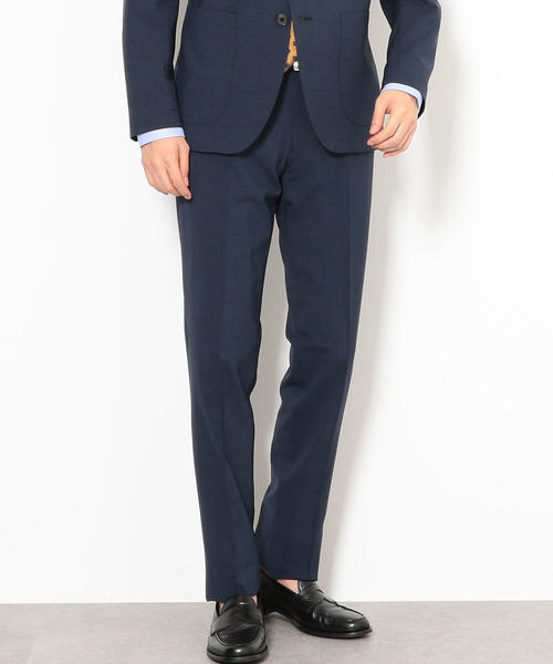 green label relaxing（グリーンレーベルリラクシング）の「ACTIVE PLUS グレンチェック スリム ノープリーツ パンツ＜ストレッチ、防シワ、ウォッシャブル＞ ◆（スラックス・メンズ・ネイビー/ダークグレー・72cm/76ｃｍ/80ｃｍ/84ｃｍ/88ｃｍ）」の2枚目の写真