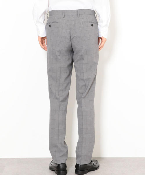 green label relaxing（グリーンレーベルリラクシング）の「ACTIVE PLUS グレンチェック スリム ノープリーツ パンツ＜ストレッチ、防シワ、ウォッシャブル＞ ◆（スラックス・メンズ・ネイビー/ダークグレー・72cm/76ｃｍ/80ｃｍ/84ｃｍ/88ｃｍ）」の3枚目の写真