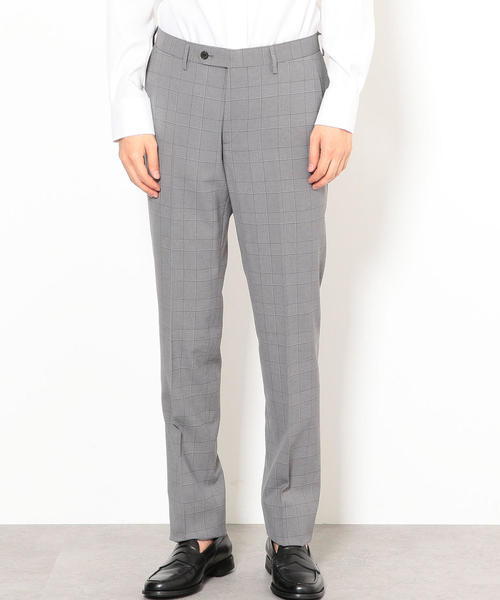 green label relaxing（グリーンレーベルリラクシング）の「ACTIVE PLUS グレンチェック スリム ノープリーツ パンツ＜ストレッチ、防シワ、ウォッシャブル＞ ◆（スラックス・メンズ・ネイビー/ダークグレー・72cm/76ｃｍ/80ｃｍ/84ｃｍ/88ｃｍ）」の4枚目の写真