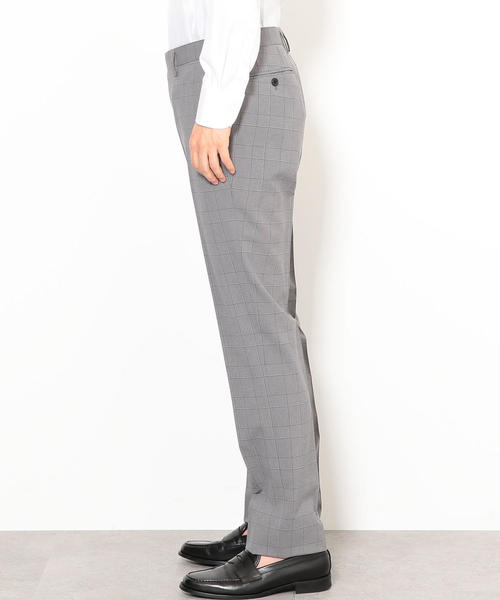 green label relaxing（グリーンレーベルリラクシング）の「ACTIVE PLUS グレンチェック スリム ノープリーツ パンツ＜ストレッチ、防シワ、ウォッシャブル＞ ◆（スラックス・メンズ・ネイビー/ダークグレー・72cm/76ｃｍ/80ｃｍ/84ｃｍ/88ｃｍ）」の5枚目の写真