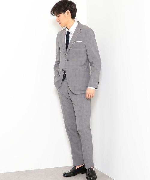 green label relaxing（グリーンレーベルリラクシング）の「ACTIVE PLUS グレンチェック スリム ノープリーツ パンツ＜ストレッチ、防シワ、ウォッシャブル＞ ◆（スラックス・メンズ・ネイビー/ダークグレー・72cm/76ｃｍ/80ｃｍ/84ｃｍ/88ｃｍ）」の6枚目の写真