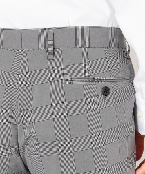 green label relaxing（グリーンレーベルリラクシング）の「ACTIVE PLUS グレンチェック スリム ノープリーツ パンツ＜ストレッチ、防シワ、ウォッシャブル＞ ◆（スラックス・メンズ・ネイビー/ダークグレー・72cm/76ｃｍ/80ｃｍ/84ｃｍ/88ｃｍ）」の9枚目の写真