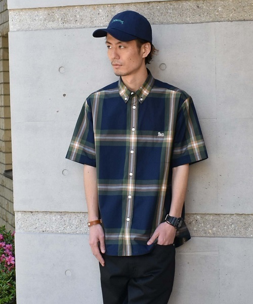 DOUBLE STEAL（ダブルスティール）の「BIG Check B.D Shirt（シャツ/ブラウス・メンズ・ネイビー/ライトブルー・LARGE/MEDIUM/X-LARGE）」の2枚目の写真