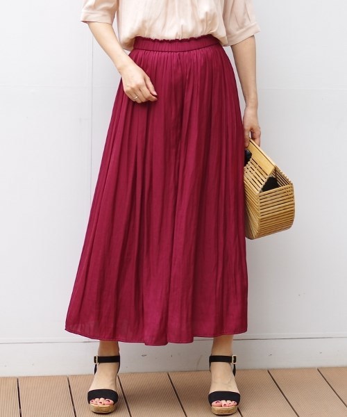 NARACAMICIE(ナラカミーチェ)の「ウエッティサテンギャザーガウチョパンツ(その他パンツ・レディース・カーキ/ブルー/ボルドー・MEDIUM)」の15枚目の写真