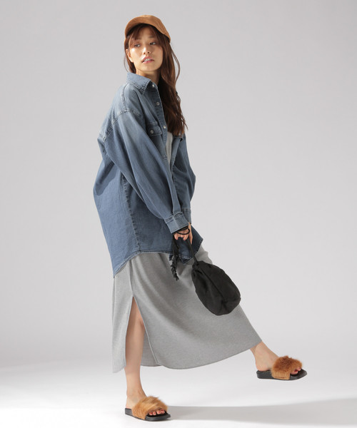 BAYFLOW（ベイフロー）の「デニムビックシャツ（シャツ/ブラウス・レディース・サックスブルー/インディゴブルー・MEDIUM）」の3枚目の写真