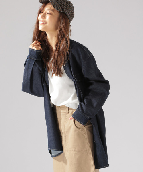 BAYFLOW（ベイフロー）の「デニムビックシャツ（シャツ/ブラウス・レディース・サックスブルー/インディゴブルー・MEDIUM）」の5枚目の写真