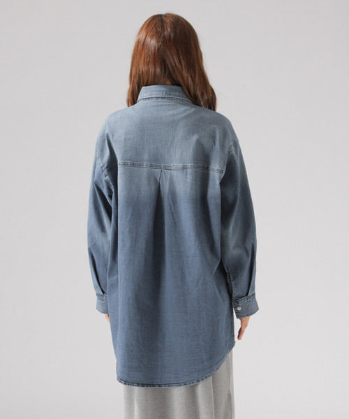 BAYFLOW（ベイフロー）の「デニムビックシャツ（シャツ/ブラウス・レディース・サックスブルー/インディゴブルー・MEDIUM）」の18枚目の写真