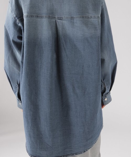 BAYFLOW（ベイフロー）の「デニムビックシャツ（シャツ/ブラウス・レディース・サックスブルー/インディゴブルー・MEDIUM）」の6枚目の写真