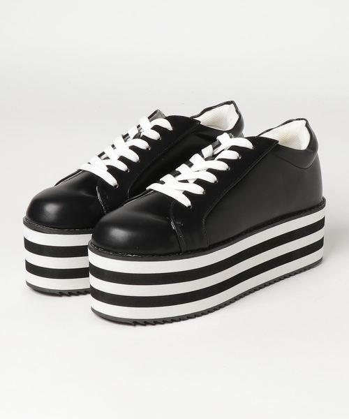 WEGO（ウィゴー）の「WEGO/ラインソールスニーカー（スニーカー・レディース・ホワイト/ブラック・MEDIUM/LARGE）」の10枚目の写真