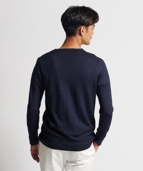 DESIGNWORKS（デザインワークス）の「スノー加工Vネックニット（ニット/セーター・メンズ・カーキ/ピンク/インディゴブルー/ダークネイビー・S/M/L）」の17枚目の写真