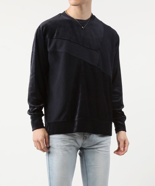 TopIsm（トップイズム）の「ビッグシルエット クルーネック ベロアカットソー（Tシャツ/カットソー・メンズ・ブラック/ベージュ/ネイビー/カーキ/ワイン・M/L）」の11枚目の写真