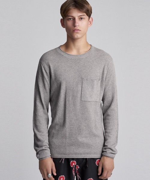 Saturdays NYC（サタデーズ ニューヨークシティ ）の「Kevin Tuckstitch Sweater（ニット/セーター・メンズ・ブラック/グレー・X-SMALL/S/M/L/XL）」の2枚目の写真