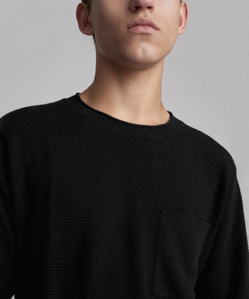 Saturdays NYC（サタデーズ ニューヨークシティ ）の「Kevin Tuckstitch Sweater（ニット/セーター・メンズ・ブラック/グレー・X-SMALL/S/M/L/XL）」の3枚目の写真