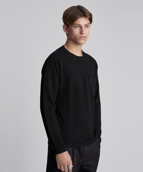 Saturdays NYC（サタデーズ ニューヨークシティ ）の「Kevin Tuckstitch Sweater（ニット/セーター・メンズ・ブラック/グレー・X-SMALL/S/M/L/XL）」の4枚目の写真