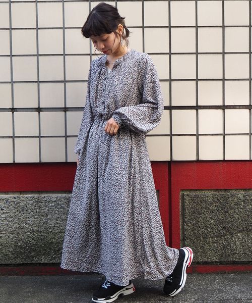 tiptop(ティップトップ)の「キーネック前釦ワンピース(ワンピース・レディース・ネイビー/オフホワイト/グリーン/ダークグレー・FREE)」の3枚目の写真