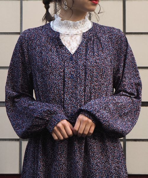 tiptop(ティップトップ)の「キーネック前釦ワンピース(ワンピース・レディース・ネイビー/オフホワイト/グリーン/ダークグレー・FREE)」の12枚目の写真