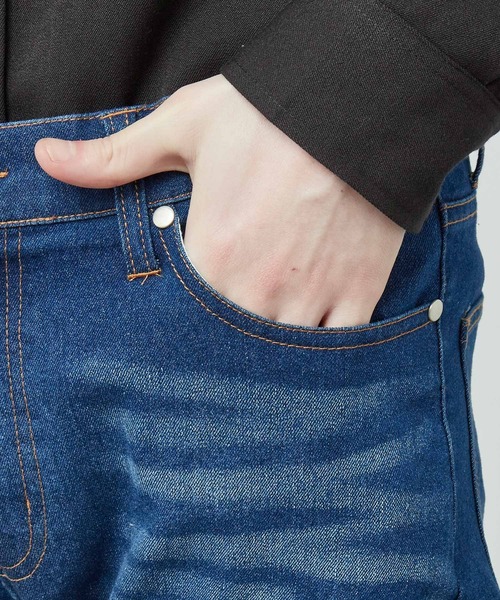 MONO-MART（モノマート）の「スーパーストレッチテーパードスキニーデニムパンツ（デニムパンツ・メンズ・ライトブルー/ブラック/ブルー/ダークインディゴブルー/ブラック系その他/ライトインディゴブルー/ブルー系その他/ワンウォッシュ/ブルー系その他3・S/M/L/XL）」の12枚目の写真