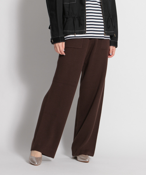 niko and...（ニコアンド）の「ミラノリブワイドパンツ（その他パンツ・レディース・ブラック/ブラウン/オフホワイト・MEDIUM/LARGE）」の3枚目の写真